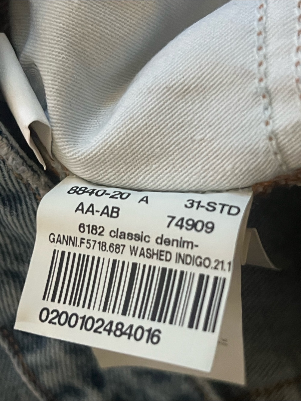 NWT GANNI jeans size 31 indigo wash classic high waisted cropped jeans F5718 - Picture 5 of 5